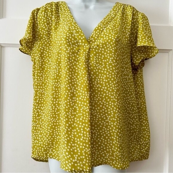 Carolina Belle Montreal Floral Short‎ Sleeve Blouse Size Large - Picture 5 of 13